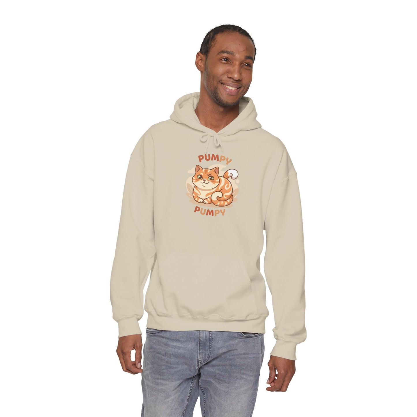 Pumpy Pumpy Cat Hoodie — Cute Chubby Orange Cat Graphic Pullover